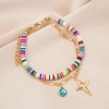 European and American beach Bohemian colorful soft clay multi-layer bracelet, coin, sun, palm, eye bracelet and jewelry details Picture